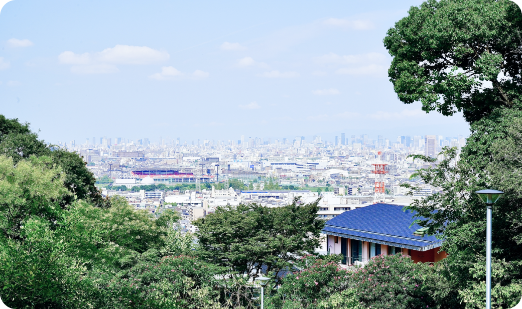 広い景色の工場